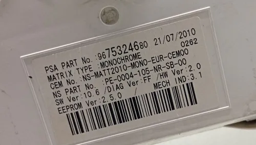 9675324680 Peugeot 508 Speedometer (instrument cluster)